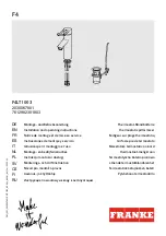 Franke F4LT1003 Installation And Operating Instructions Manual предпросмотр