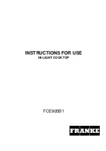Preview for 1 page of Franke FCE905B1 Instructions For Use Manual