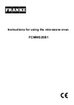 Franke FCMWS25B1 Instructions Manual предпросмотр