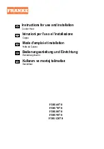 Franke FDB 12078 Instructions For Use And Installation preview