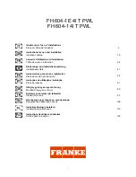 Preview for 1 page of Franke FH 604-1 4I T PWL Instructions For Use And Installation