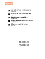 Franke FTC 512 Instructions For Use And Installation preview