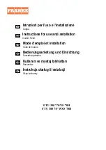 Preview for 1 page of Franke FTU 3807 WXS 70H Instructions For Use And Installation