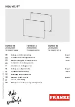 Franke HDTX0013 Installation And Operating Instructions Manual предпросмотр