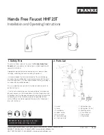 Preview for 1 page of Franke HHF23T Installation And Operating Instructions Manual