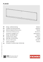 Franke PLANOX PL6SB Installation And Operating Instructions Manual preview