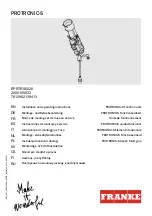 Franke PROTRONIC-S EPRTRS0028 Installation And Operating Instructions Manual предпросмотр