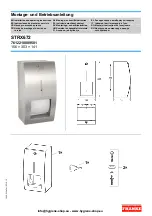 Franke STRX672 Installation And Operating Instructions предпросмотр