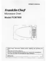 Preview for 1 page of Franklin Chef FCM7900 Owner'S Manual