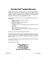 Preview for 6 page of Franklin Chef FCW16T Use And Care Manual