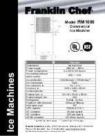 Preview for 2 page of Franklin Chef FIM1000 Specifications