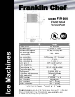 Preview for 2 page of Franklin Chef FIM600 Specifications