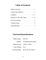 Preview for 4 page of Franklin Chef FWC120 Use And Care Manual