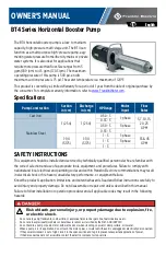 Preview for 1 page of Franklin Electric BT4 Series Owner'S Manual