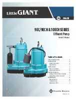 Franklin Electric Little GIANT 10ECH Series Owner'S Manual preview