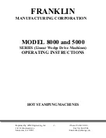 Предварительный просмотр 1 страницы Franklin Manufacturing Corporation 5000 Series Operating Instructions Manual