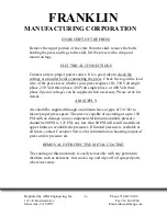 Предварительный просмотр 4 страницы Franklin Manufacturing Corporation 5000 Series Operating Instructions Manual