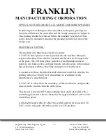 Предварительный просмотр 5 страницы Franklin Manufacturing Corporation 5000 Series Operating Instructions Manual