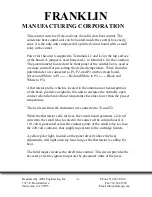 Предварительный просмотр 6 страницы Franklin Manufacturing Corporation 5000 Series Operating Instructions Manual