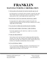 Предварительный просмотр 11 страницы Franklin Manufacturing Corporation 5000 Series Operating Instructions Manual