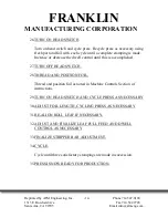 Предварительный просмотр 14 страницы Franklin Manufacturing Corporation 5000 Series Operating Instructions Manual