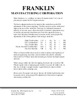 Предварительный просмотр 16 страницы Franklin Manufacturing Corporation 5000 Series Operating Instructions Manual