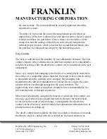 Предварительный просмотр 18 страницы Franklin Manufacturing Corporation 5000 Series Operating Instructions Manual