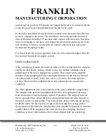 Предварительный просмотр 19 страницы Franklin Manufacturing Corporation 5000 Series Operating Instructions Manual