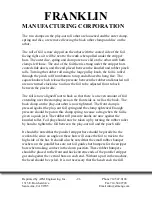 Предварительный просмотр 21 страницы Franklin Manufacturing Corporation 5000 Series Operating Instructions Manual