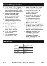 Preview for 2 page of Franklin 58306 Owner'S Manual & Safety Instructions