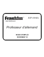 Franklin BOOKMAN III BDF-4045DL (French) Mode D'Emploi preview