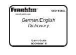 Предварительный просмотр 1 страницы Franklin Bookman III DBD-4028DL User Manual