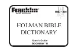 Franklin BookMan III HBD-1450 User Manual preview