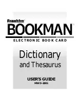 Franklin BOOKMAN MWD-2001 User Manual preview