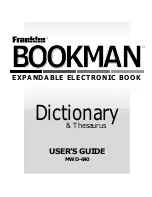 Franklin Bookman MWD-640 User Manual preview