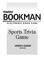 Franklin BOOKMAN XST-2051 User Manual preview