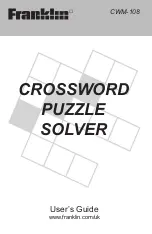 Franklin Crossword Puzzle Solver CWM-108 User Manual preview