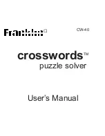 Franklin crosswords CW-40 User Manual preview
