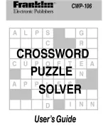 Preview for 1 page of Franklin Crosswords Puzzle Solver CWP-106 User Manual