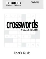 Franklin Crosswords Puzzle Solver CWP-200 User Manual preview