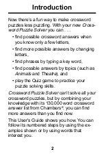 Preview for 3 page of Franklin Crosswords Puzzle Solver CWQ-106 User Manual