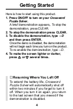 Preview for 5 page of Franklin Crosswords Puzzle Solver CWQ-106 User Manual