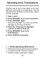 Preview for 7 page of Franklin DEUTSCH-ENGLISCH LEXIKON BQD-210 User Manual