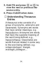 Preview for 24 page of Franklin Dictionary & Thesaurus MWD-1470 User Manual