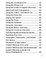 Preview for 4 page of Franklin Dictionnaire FQS-1870 User Manual