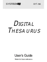 Preview for 1 page of Franklin Digital Thesaurus SYT-106 User Manual