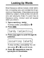 Preview for 5 page of Franklin Digital Thesaurus SYT-106 User Manual