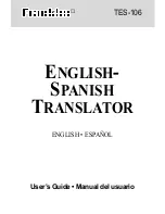 Preview for 1 page of Franklin English Spanish Translator TES-106 User Manual