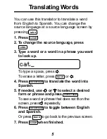 Preview for 6 page of Franklin English Spanish Translator TES-106 User Manual