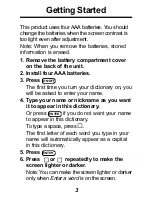 Preview for 4 page of Franklin Homework Wiz Plus HW-216 User Manual